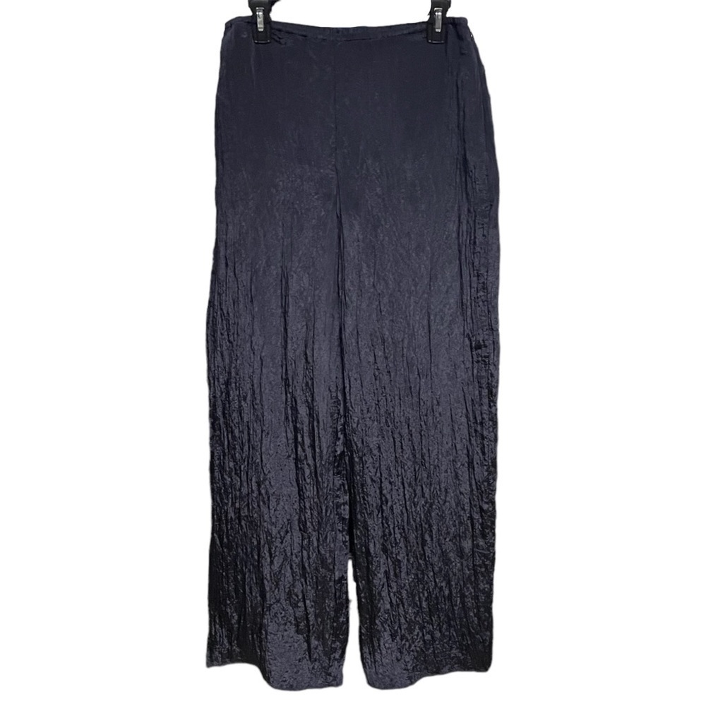 Vince Black Crinkled Wide-Leg Pants - Picture 4 of 7